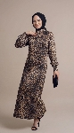 Resim Leopar Kalem Elbise